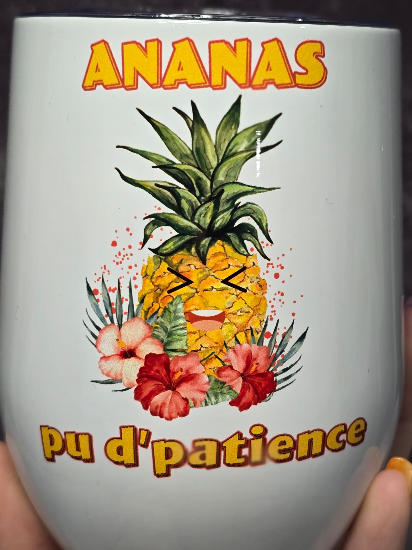 Imparfait * Verre à Vin Isothermique 12oz | Ananas pu d'patience (2)