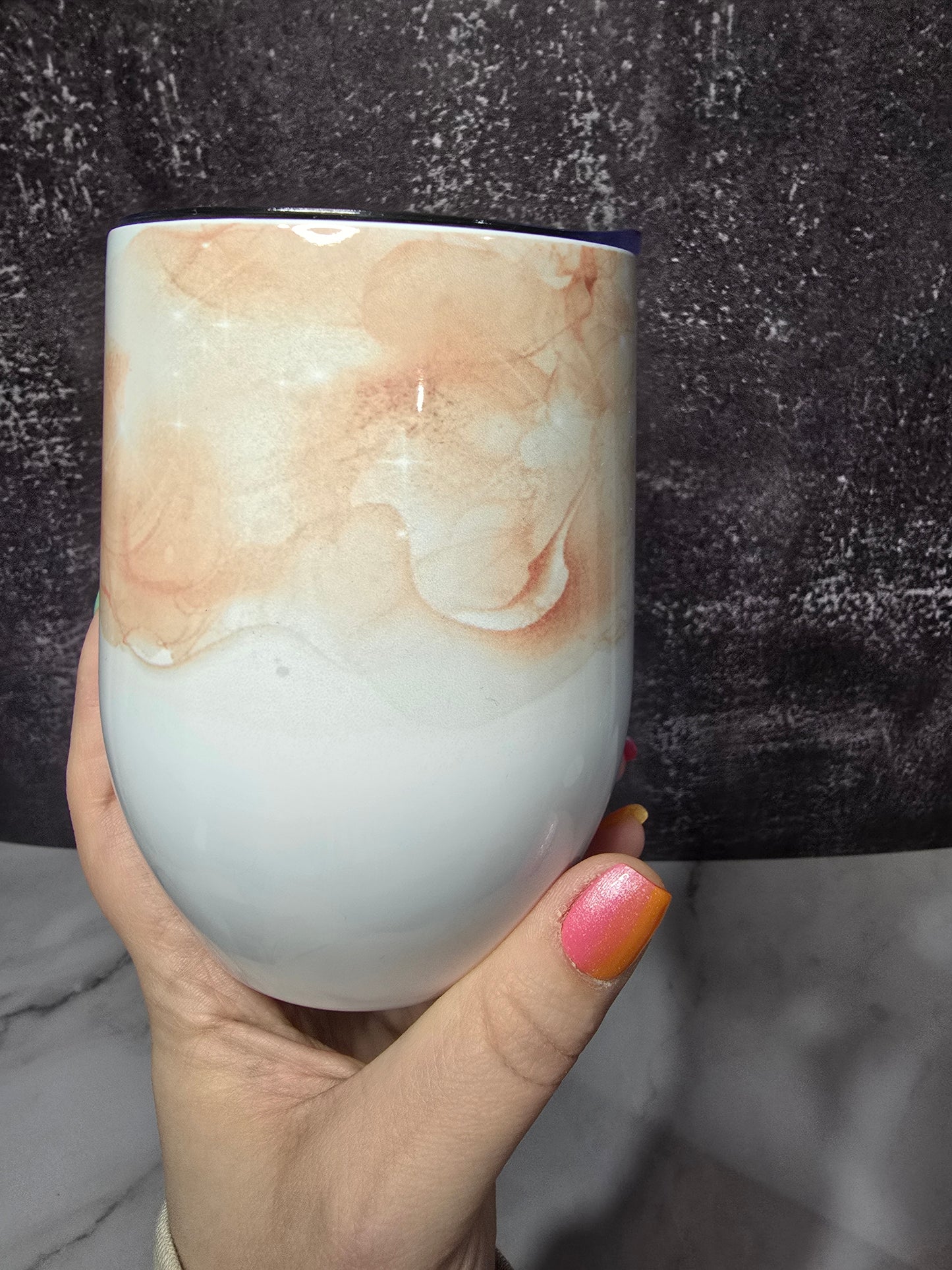 Verre isothermique 12oz – Brume de rose – Test print imparfaitement joli