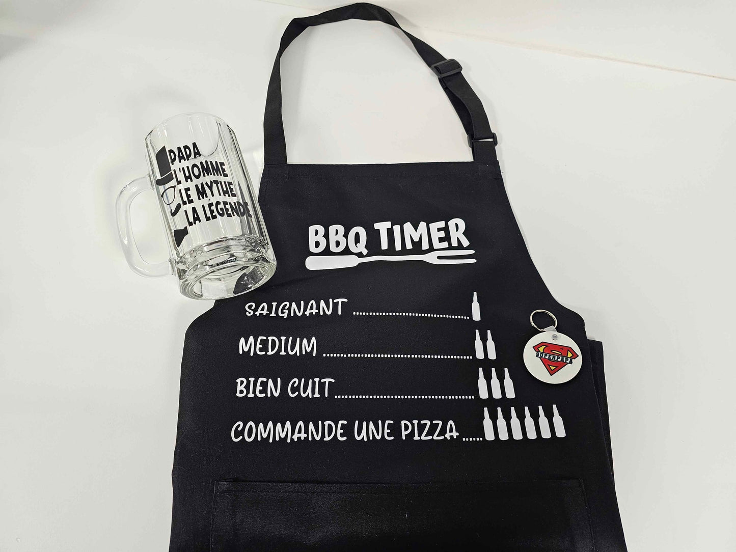 Ensemble-Cadeau pour Papa #1 | Buck à bière, porte-clé et tablier