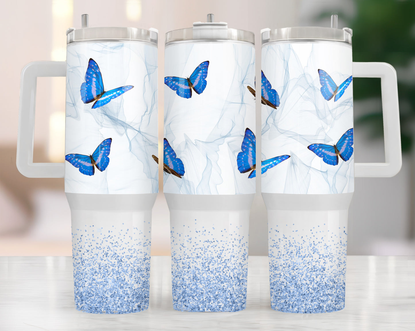 Tumbler (Gobelet) 40oz | Papillons Bleus