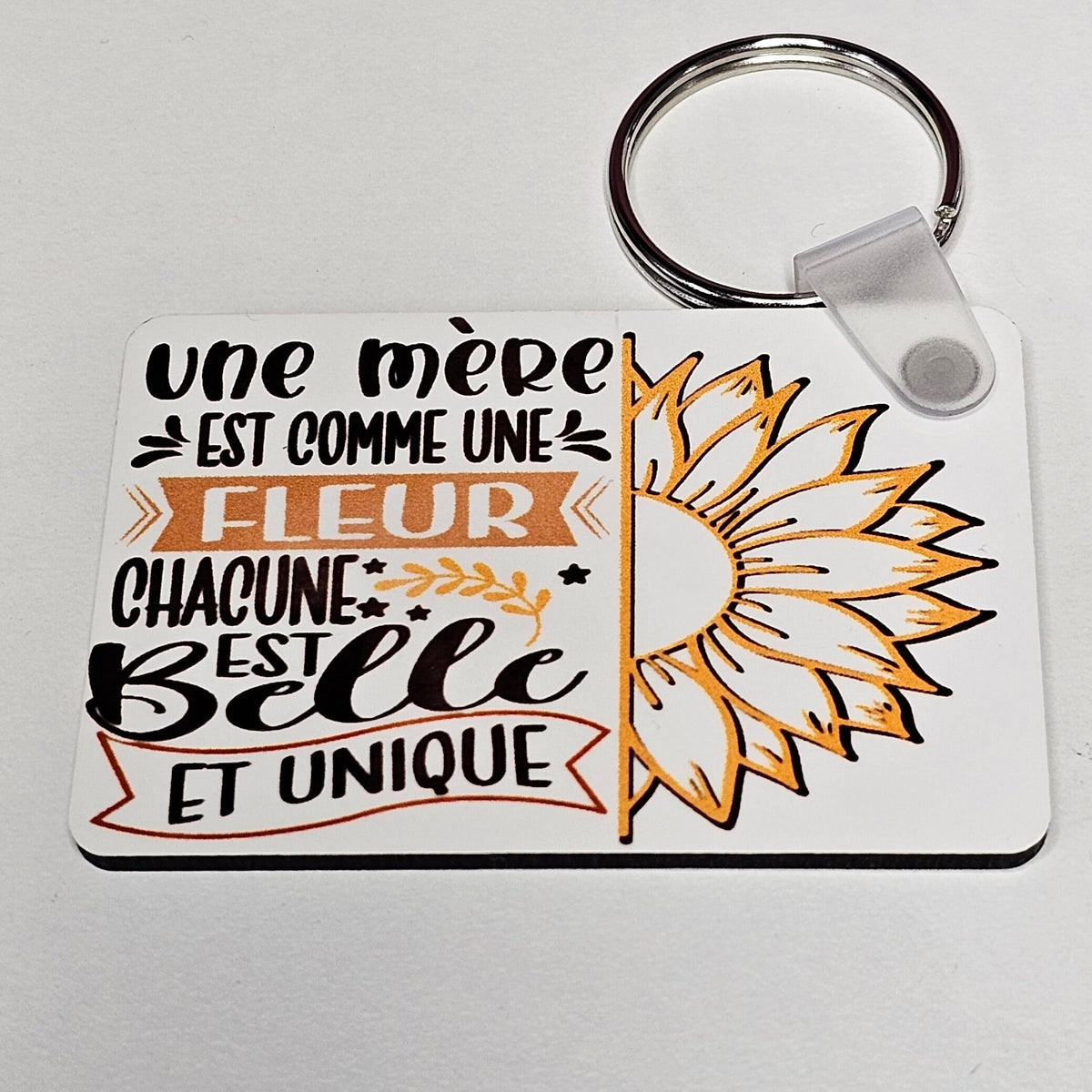 Porte-clé rectangle en MDF | Une mère est comme une fleur