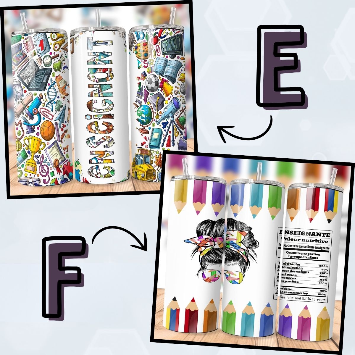 Ensemble-cadeau pour Enseignant.e | Tumbler (gobelet) 20oz et chaussettes