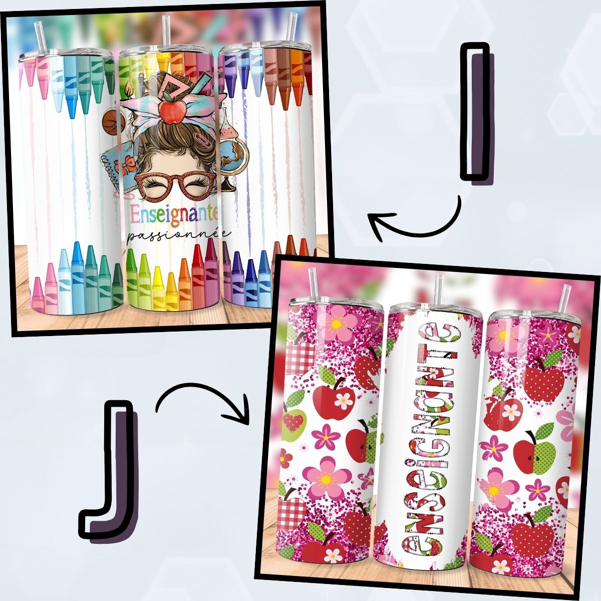 Ensemble-cadeau pour Enseignant.e | Tumbler (gobelet) 20oz et chaussettes