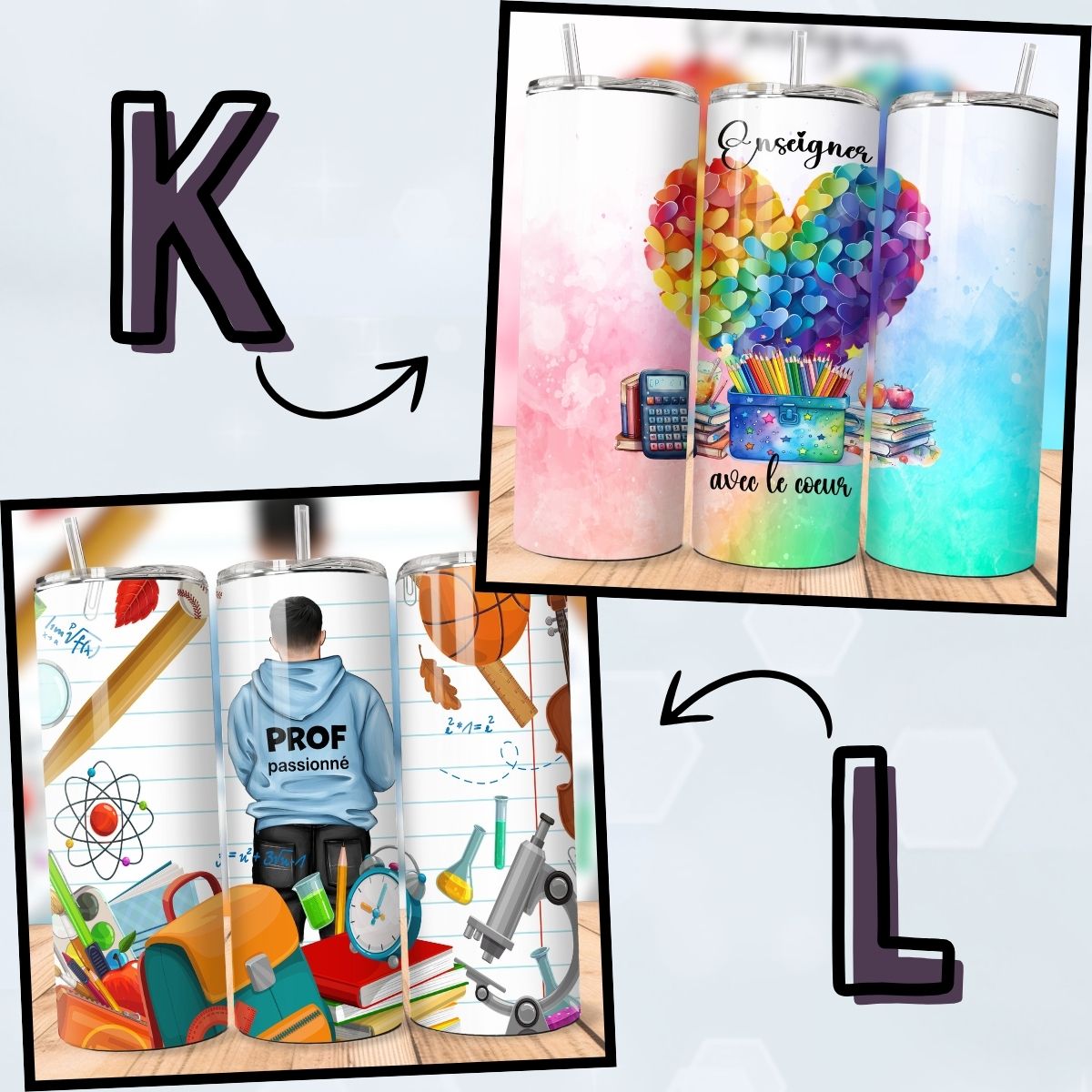 Ensemble-cadeau pour Enseignant.e | Tumbler (gobelet) 20oz et chaussettes
