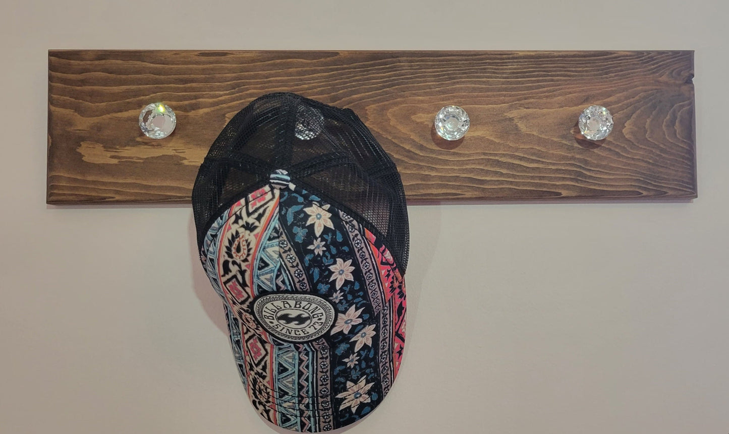 Solid Pine Wall Mounted Clothes Rack | Two Colour and Handle Options