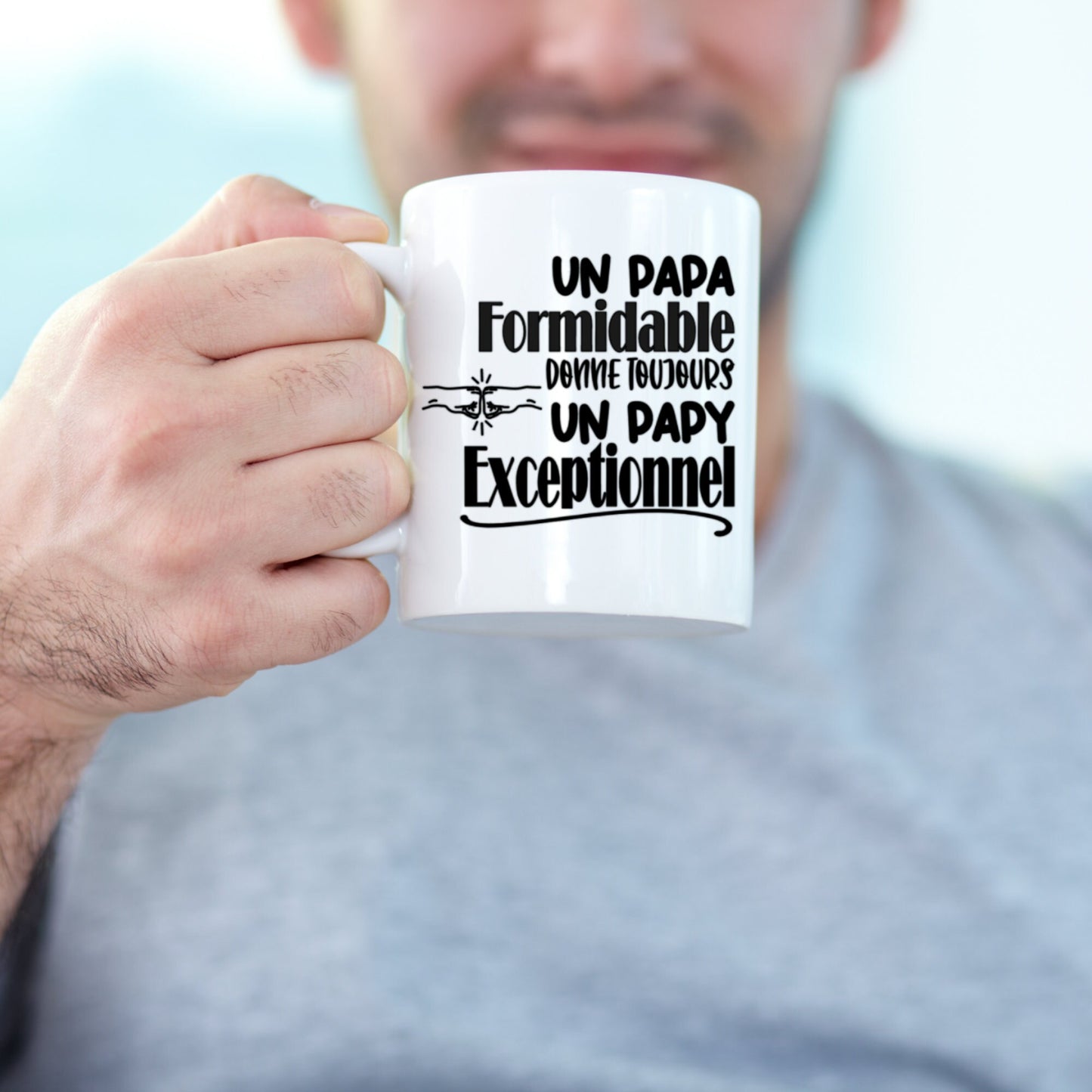 Tasse céramique 12oz ou 15oz | Papa Formidable donne Papy Exceptionnel