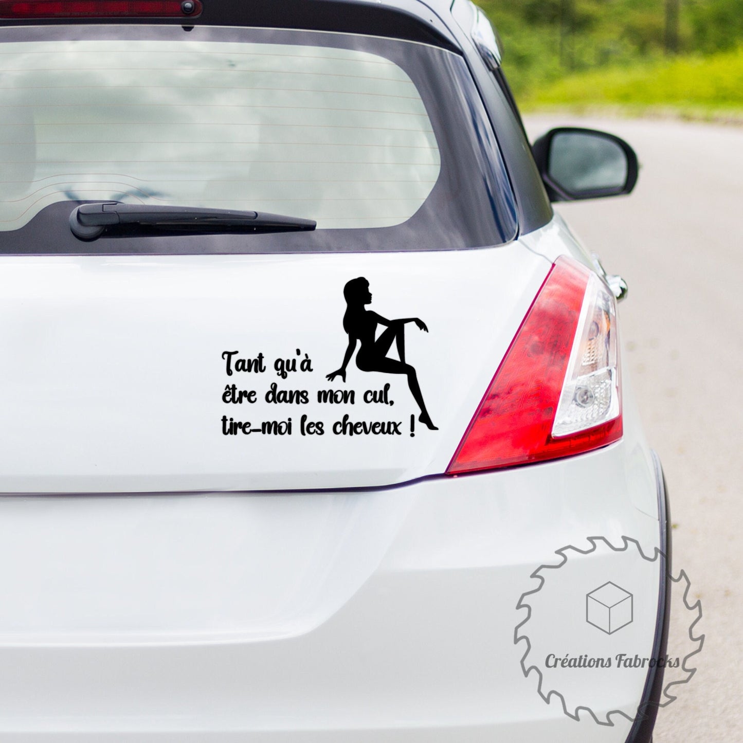 Décalque pour voiture ''Tire-moi les cheveux'' | Humour