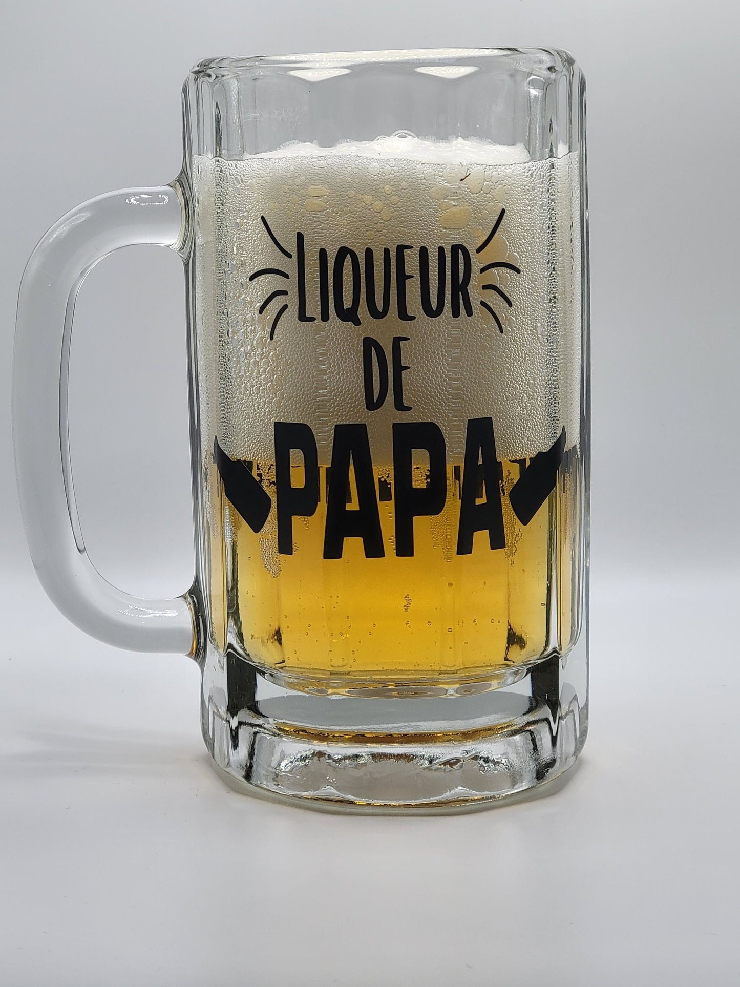 Beer Glass with Handle (Buck) 16oz | Papa's Liqueur