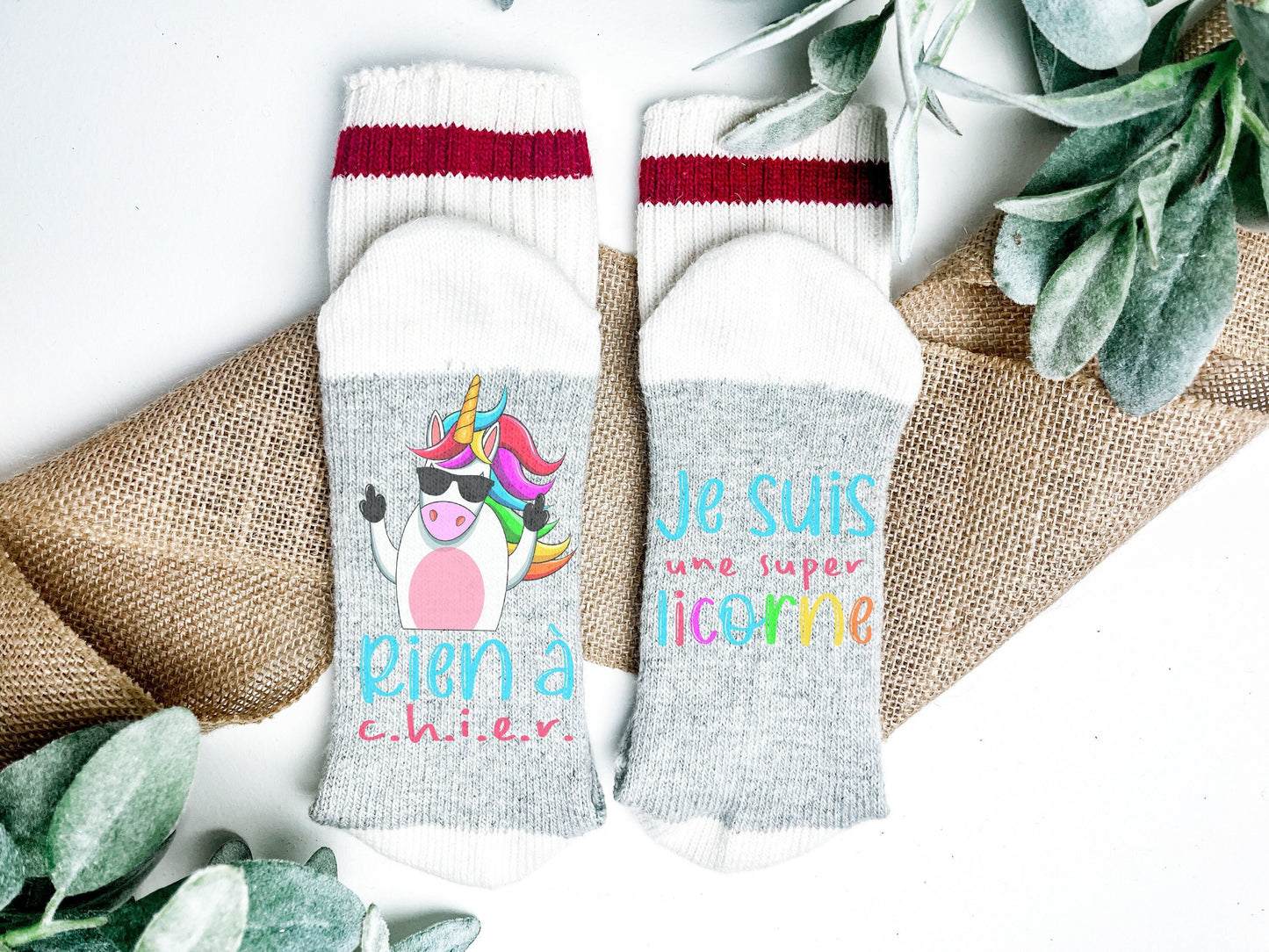Chalet Style Stockings | I'm a Super Unicorn