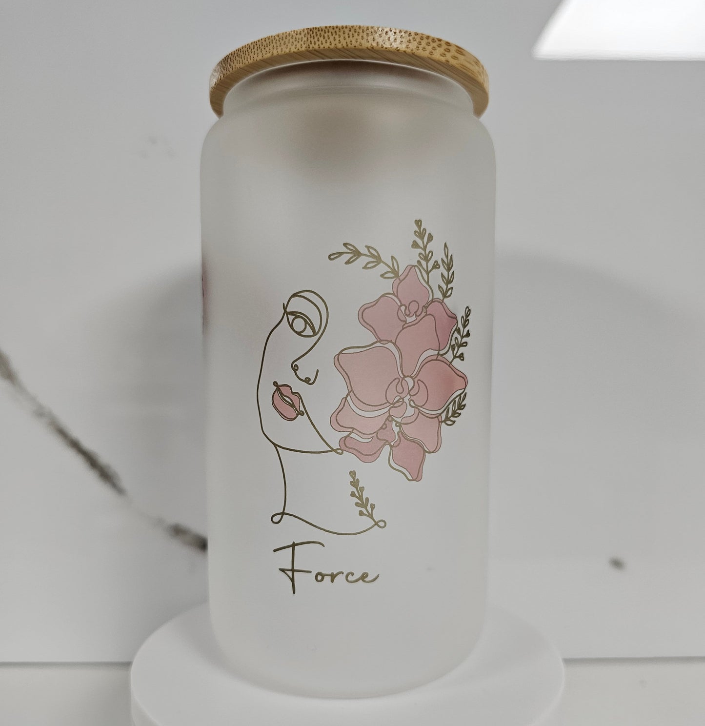 Can Glass 16oz | Can Glass 16oz | Frosted | Strength.Courage.Perseverance