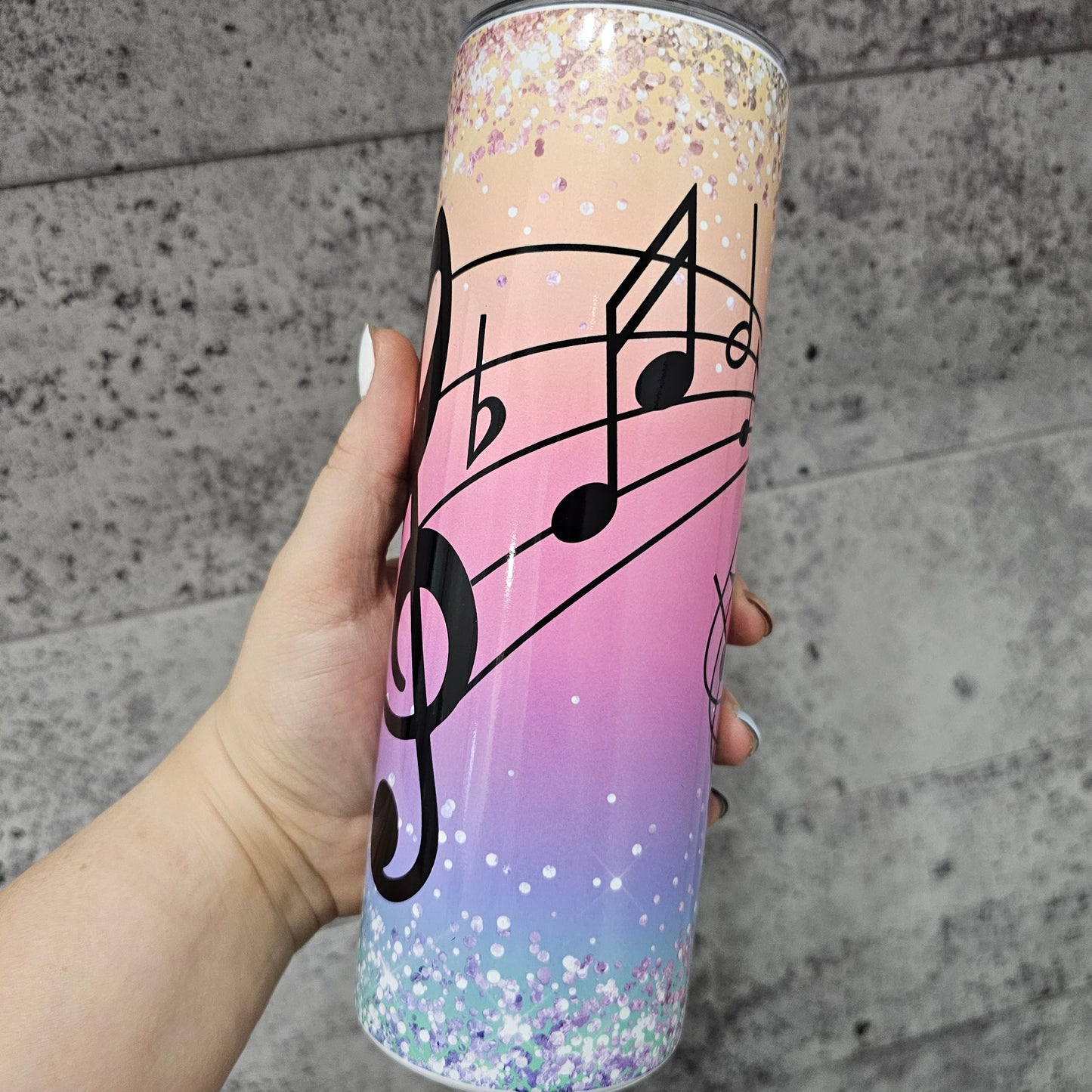 Tumbler Straight 20oz | Pastel Color Music Note