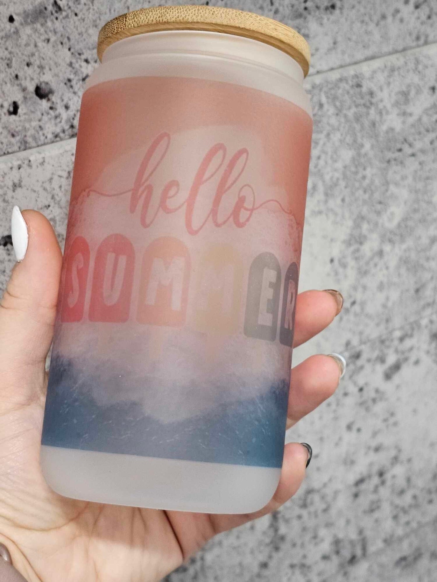 Imperfect* Can Glass 16oz | Can Glass 16oz | Frosted | Hello Summer (2)