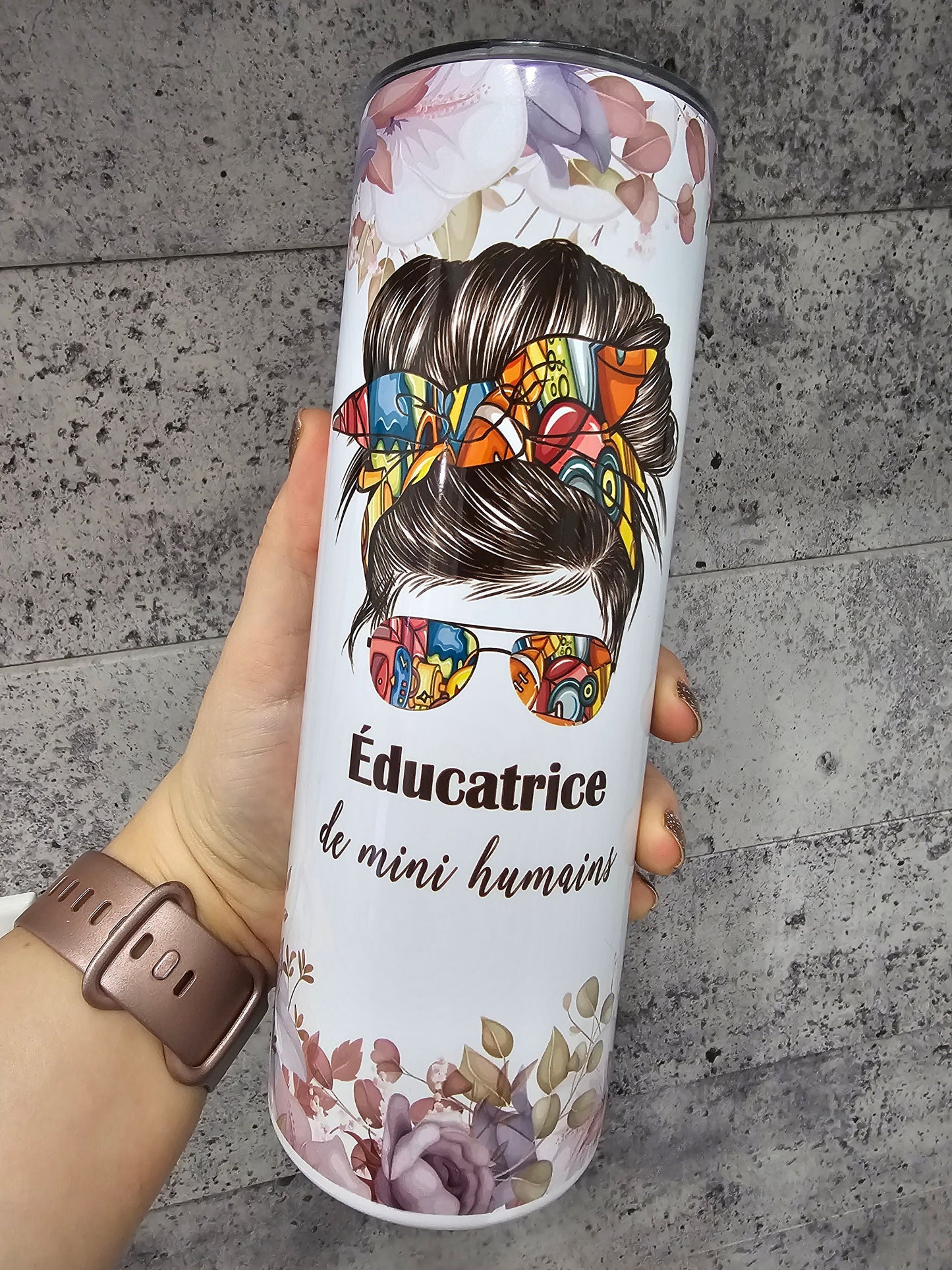 20oz Straight Tumbler | Mini Human Educator Flowers (Values)