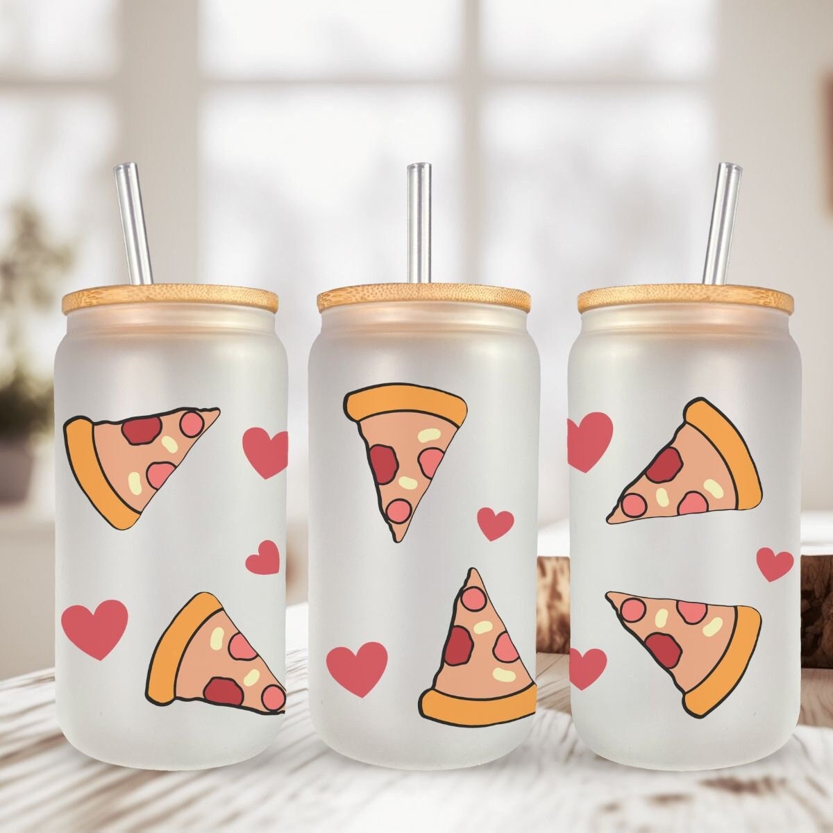 Verre style canette 16oz | Can Glass 16oz | Givré | Pizza