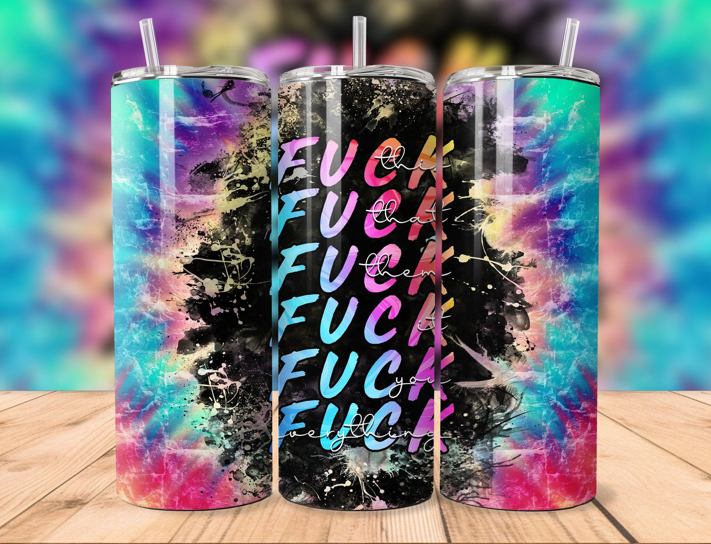 Straight Tumbler 20oz | Fu*k Everything