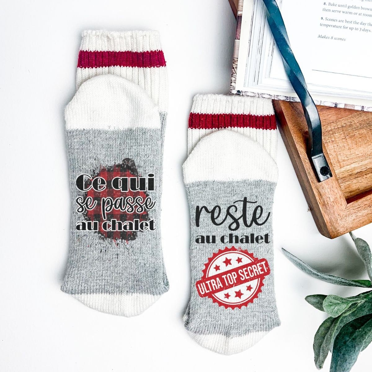 Bas chaussettes style ''Chalet'' | Ce qui se passe au chalet...