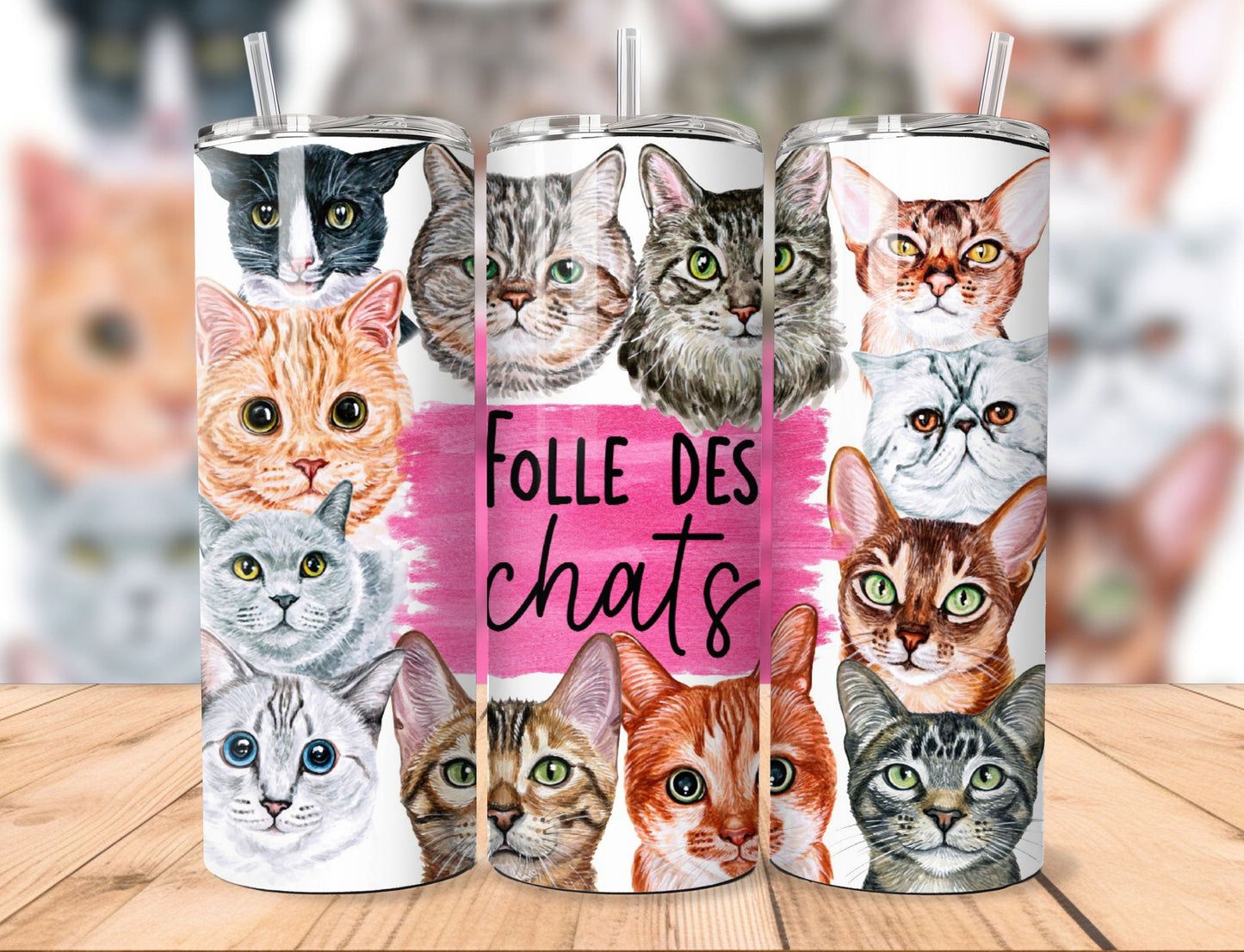 Straight Tumbler 20oz | Mad about cats 2.0