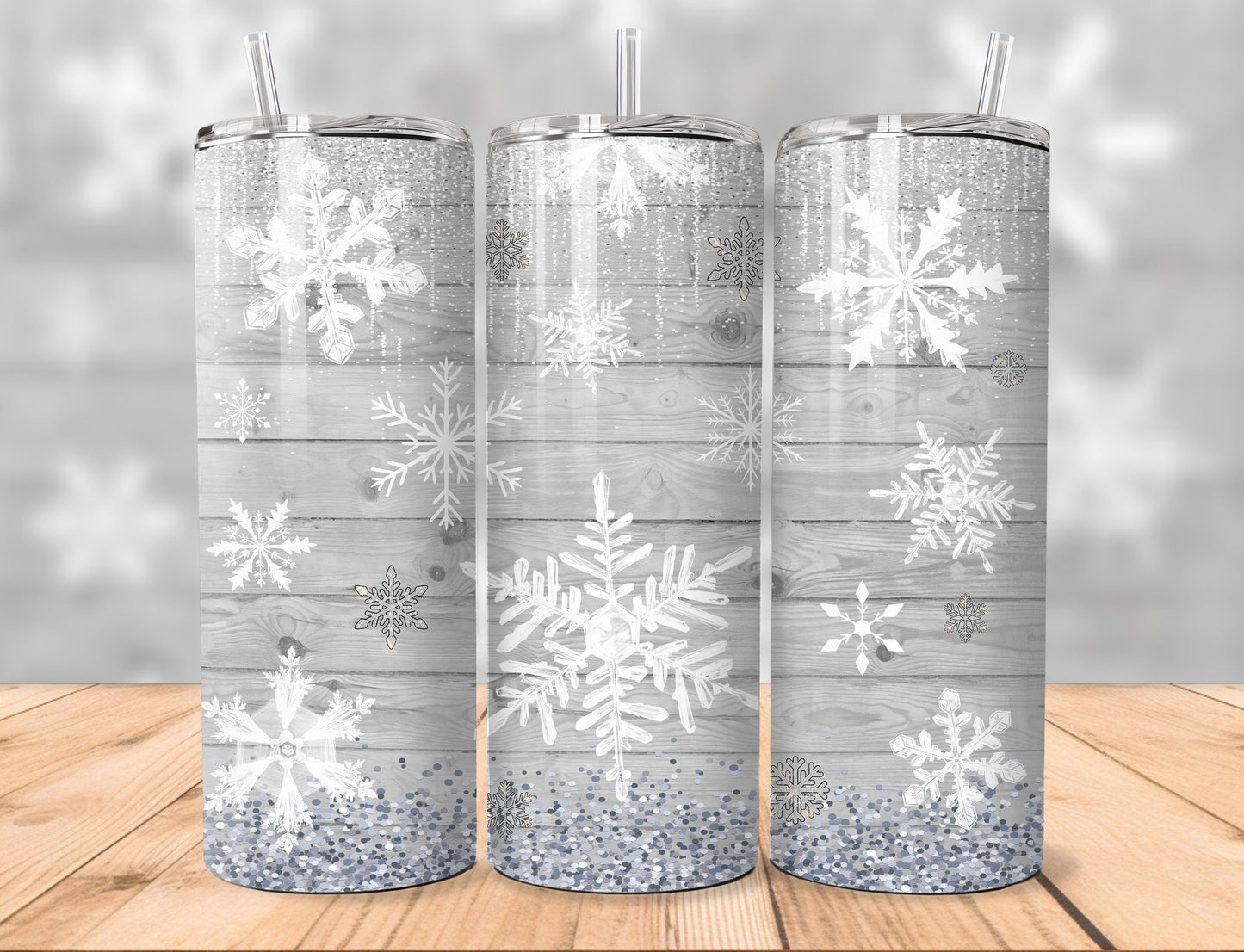 Tumbler (Gobelet) | Flocons sur bois