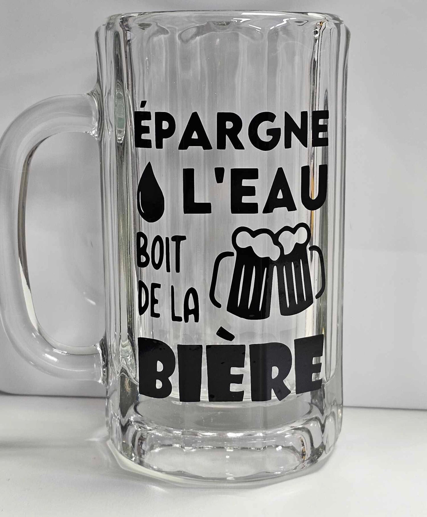 Verre à bière avec poignée (Buck) 16oz | Épargne l'eau, Bois de la bière