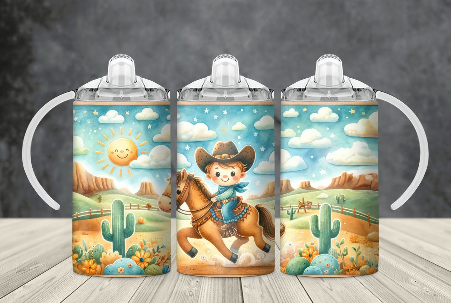 Tumbler (gobelet) 12oz ''Sippy Cup'' pour enfants | Cowboy