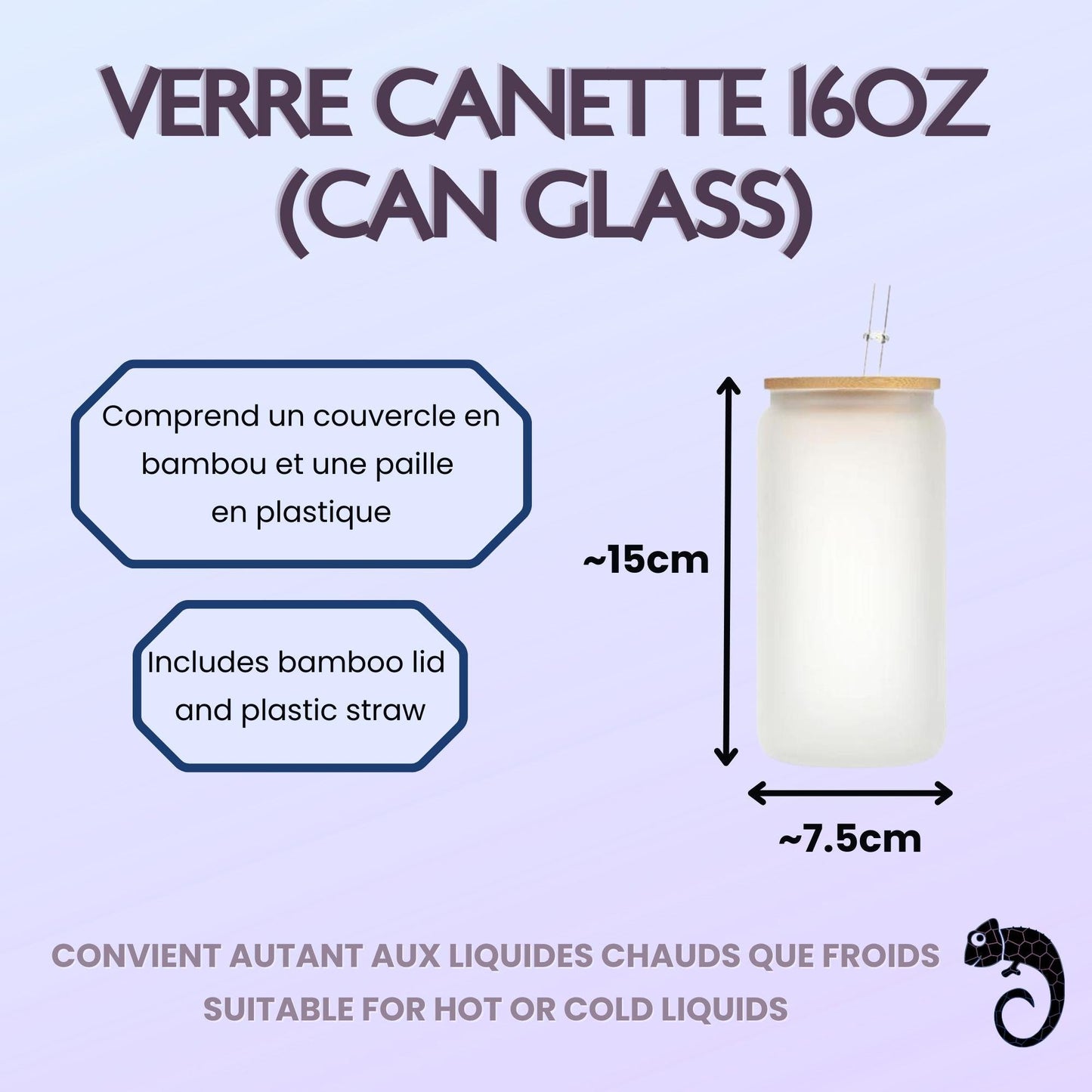 Verre style canette 16oz | Can Glass 16oz | Givré | Citrouilles