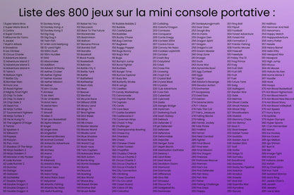 Mini Console Rétro Portable – 800 Jeux Intégrés 🎮✨