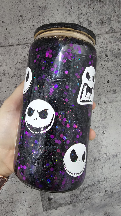 Verre Can Glass Snow Globe 16 oz – Modèle Halloween & Esprits 👻🖤