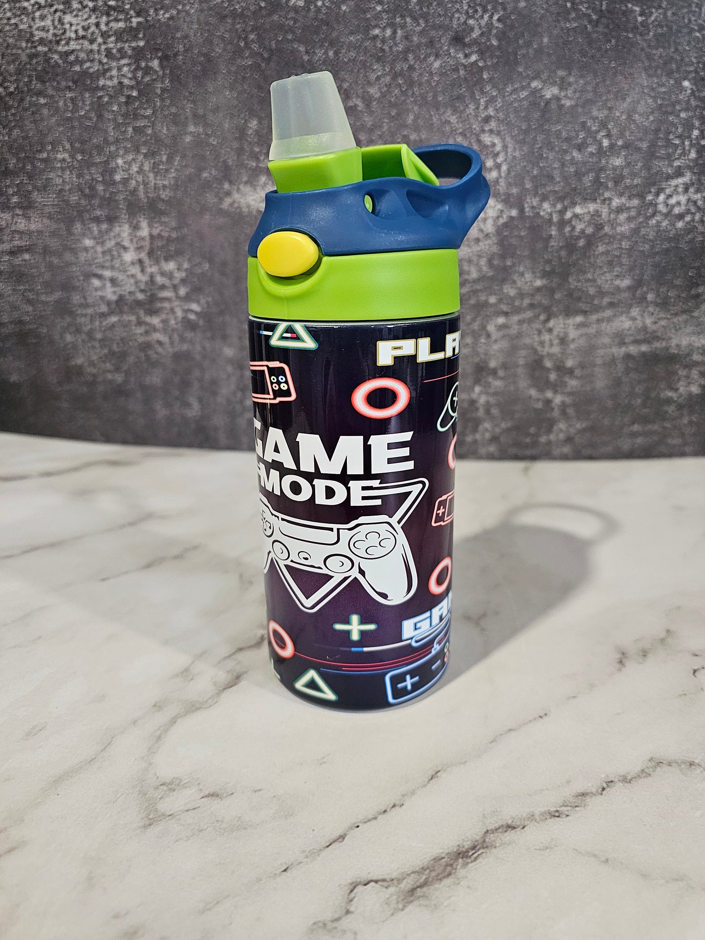 Bouteille / Tumbler enfant 12 oz avec couvercle Flip-Top à bouton-poussoir vierge (6 couleurs au choix) – Sublimation, UV DTF & Vinyle