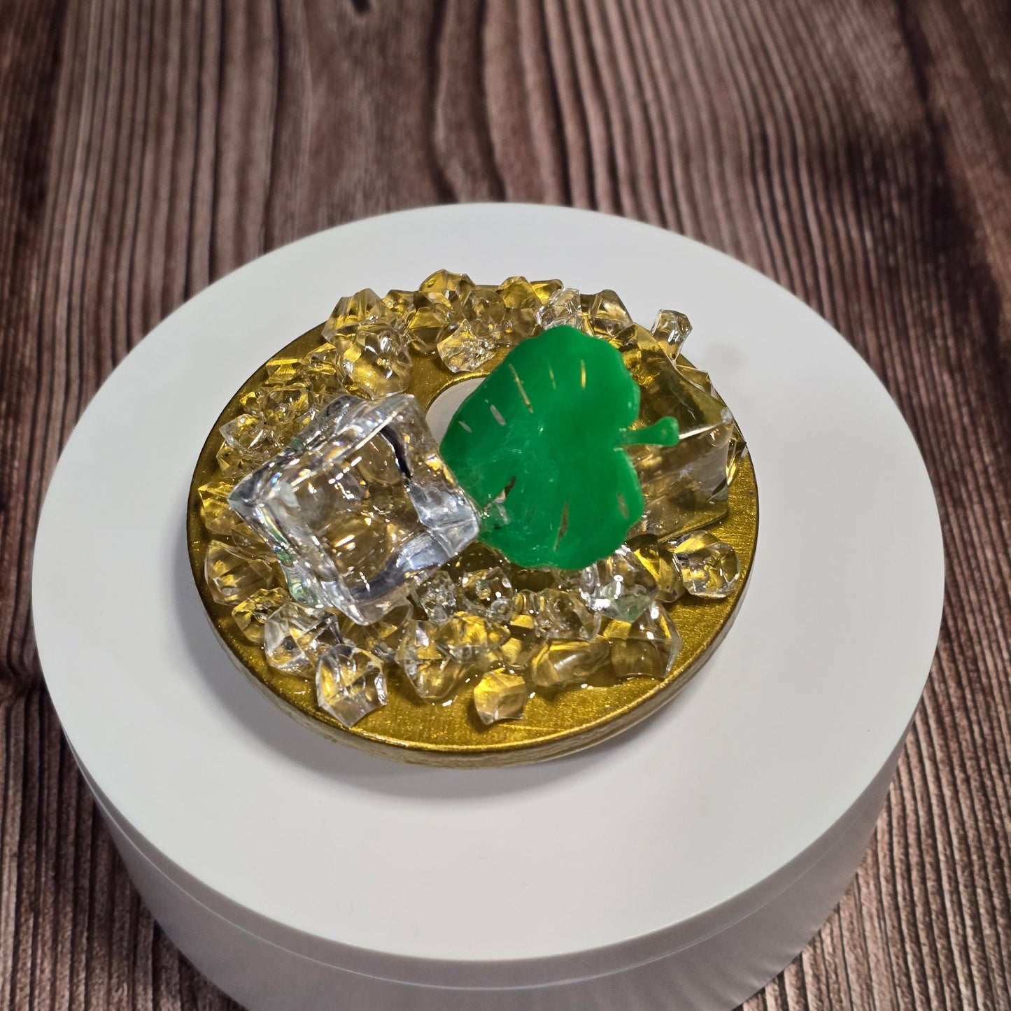 Can Glass 16 oz – Jungle Chic | Feuillage tropical et paillettes vertes