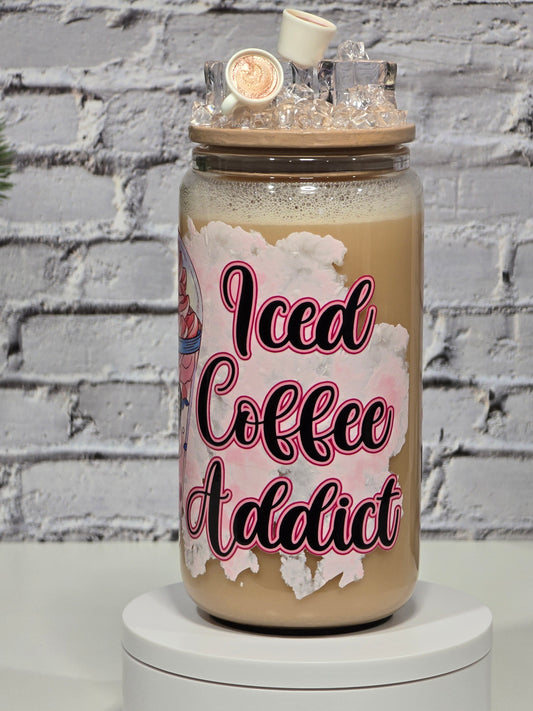 Can Glass 16 oz – Iced Coffee Addict | Effet café glacé réaliste & déco mini mugs