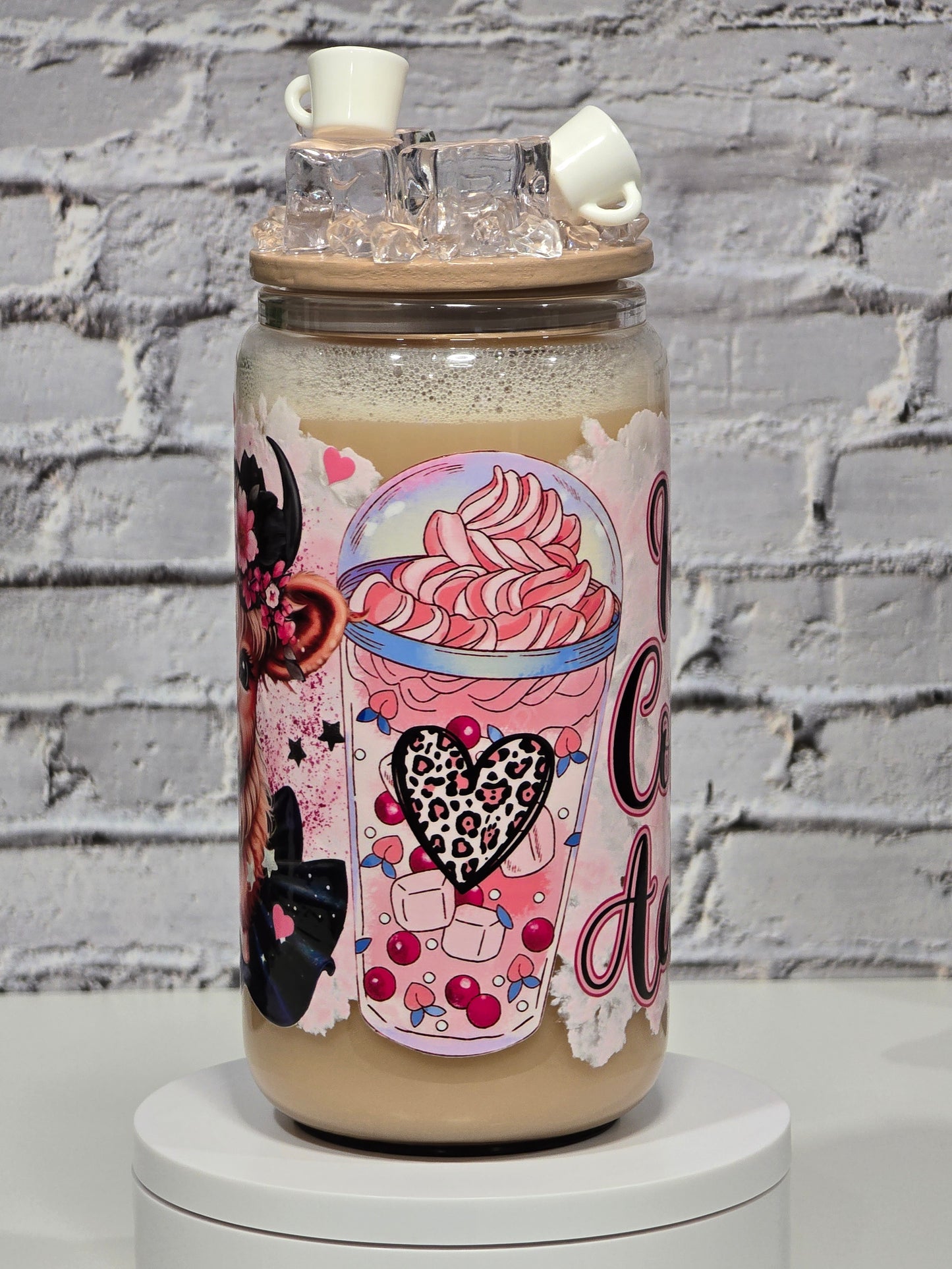 Can Glass 16 oz – Iced Coffee Addict | Effet café glacé réaliste & déco mini mugs