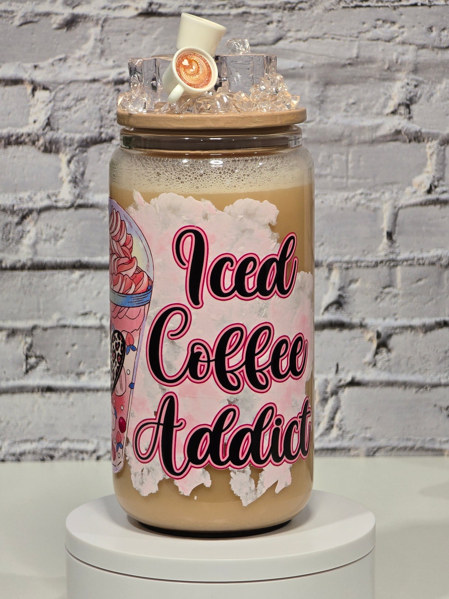 Can Glass 16 oz – Iced Coffee Addict | Effet café glacé réaliste & déco mini mugs