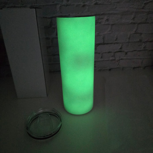 Tumbler droit 20 oz phosphorescent (Glow in the dark Vert) vierge – Sublimation, UV DTF & Vinyle