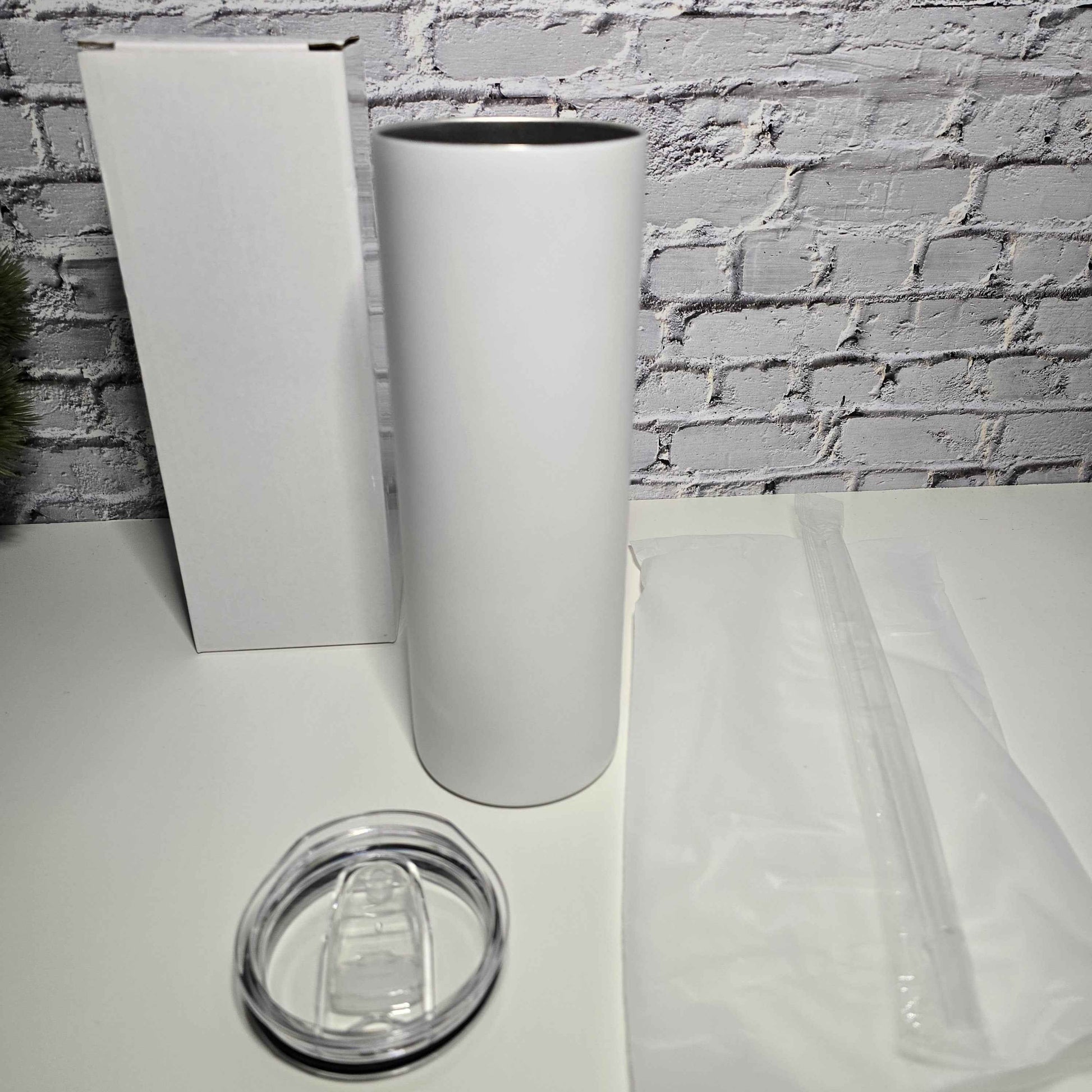 Tumbler droit 20 oz phosphorescent (Glow in the dark Bleu) vierge – Sublimation, UV DTF & Vinyle