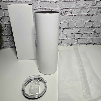 Tumbler droit 20 oz phosphorescent (Glow in the dark Bleu) vierge – Sublimation, UV DTF & Vinyle