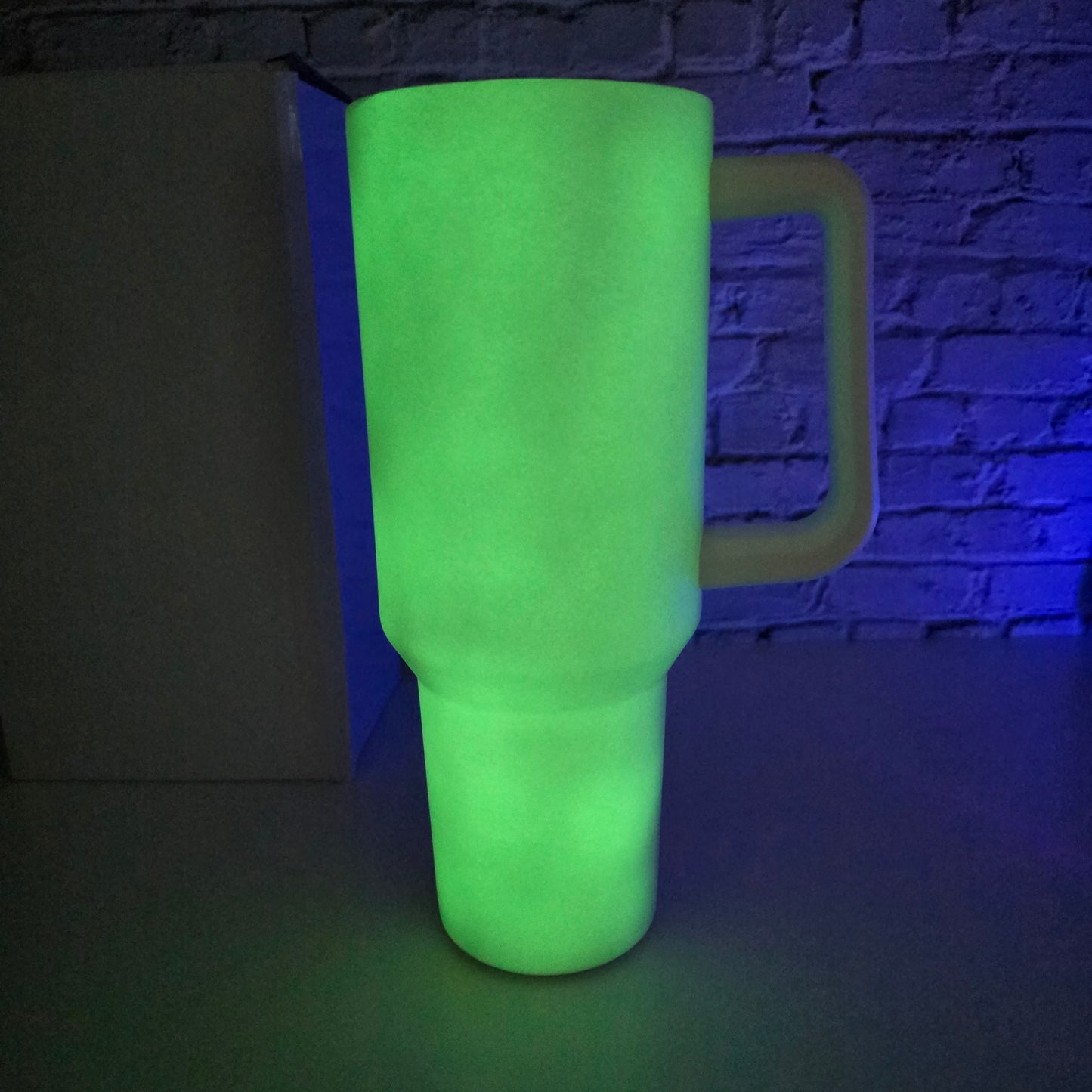 Gobelet / Tumbler 40 oz avec poignée Phosphorescent (Glow in the dark - Vert) vierge – Sublimation, UV DTF & Vinyle