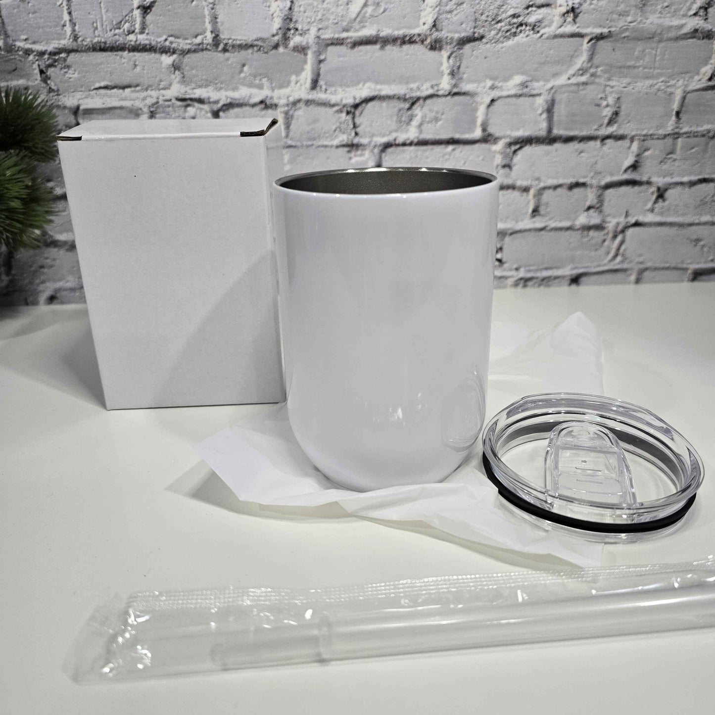 Verre à vin isotherme 12 oz (Stemless) vierge – Sublimation, UV DTF & Vinyle