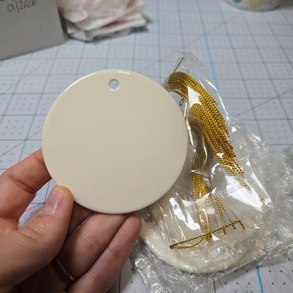 Ornements de Noël Vierge pour Sublimation (Céramique & Verre) - 3x3 po