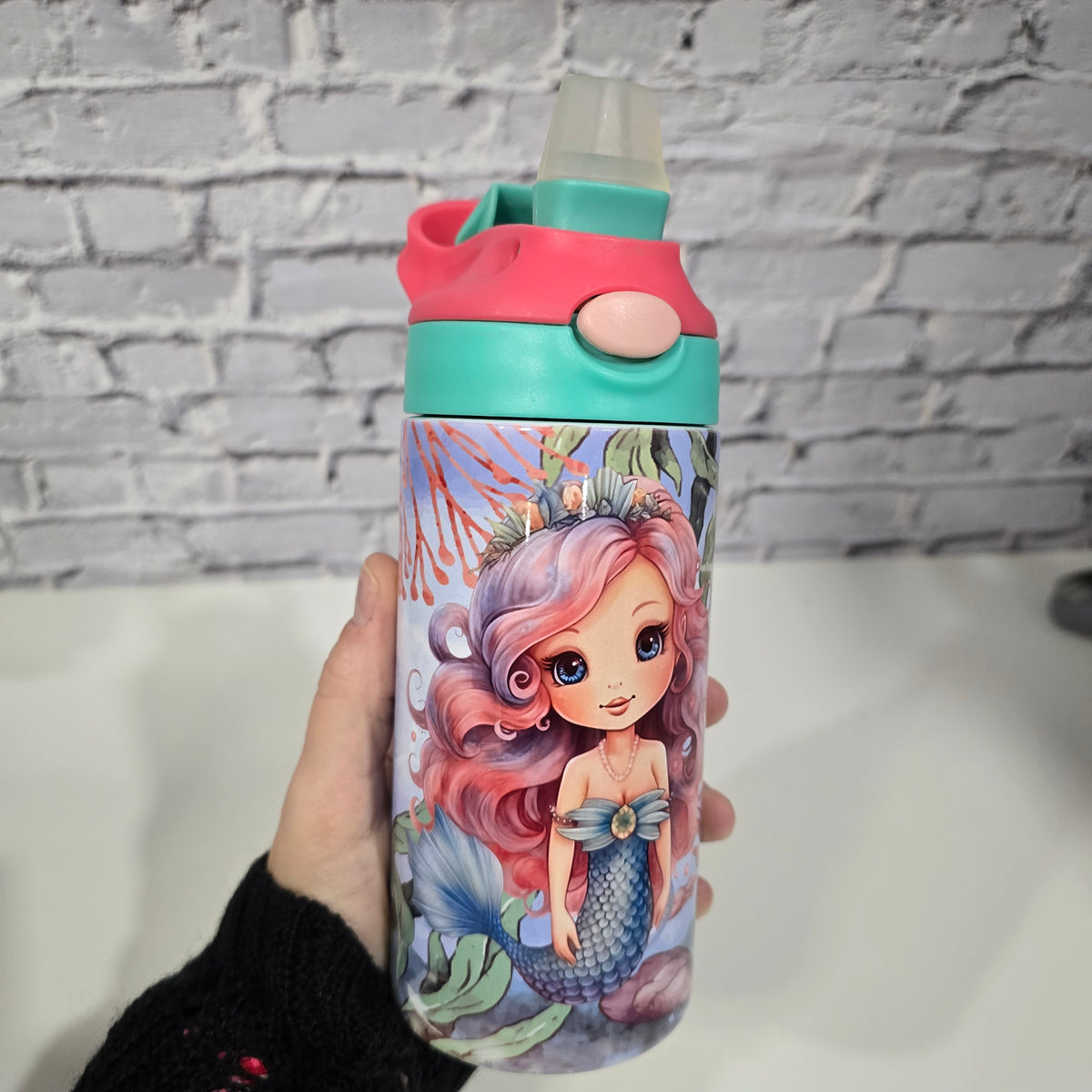 Tumbler Flip-Top 12 oz pour Enfant – Sirène Magique 🧜‍♀️