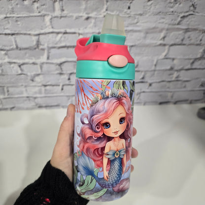 Tumbler Flip-Top 12 oz pour Enfant – Sirène Magique 🧜‍♀️