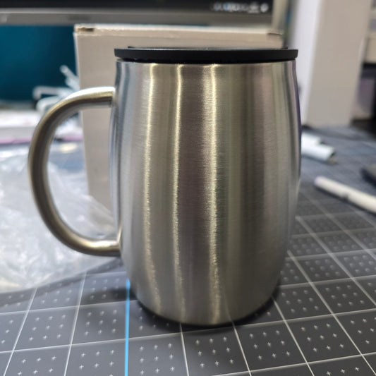 Mug "Rounded" 14 oz en Acier Inoxydable avec Couvercle – Vierge pour Époxy et Vinyle