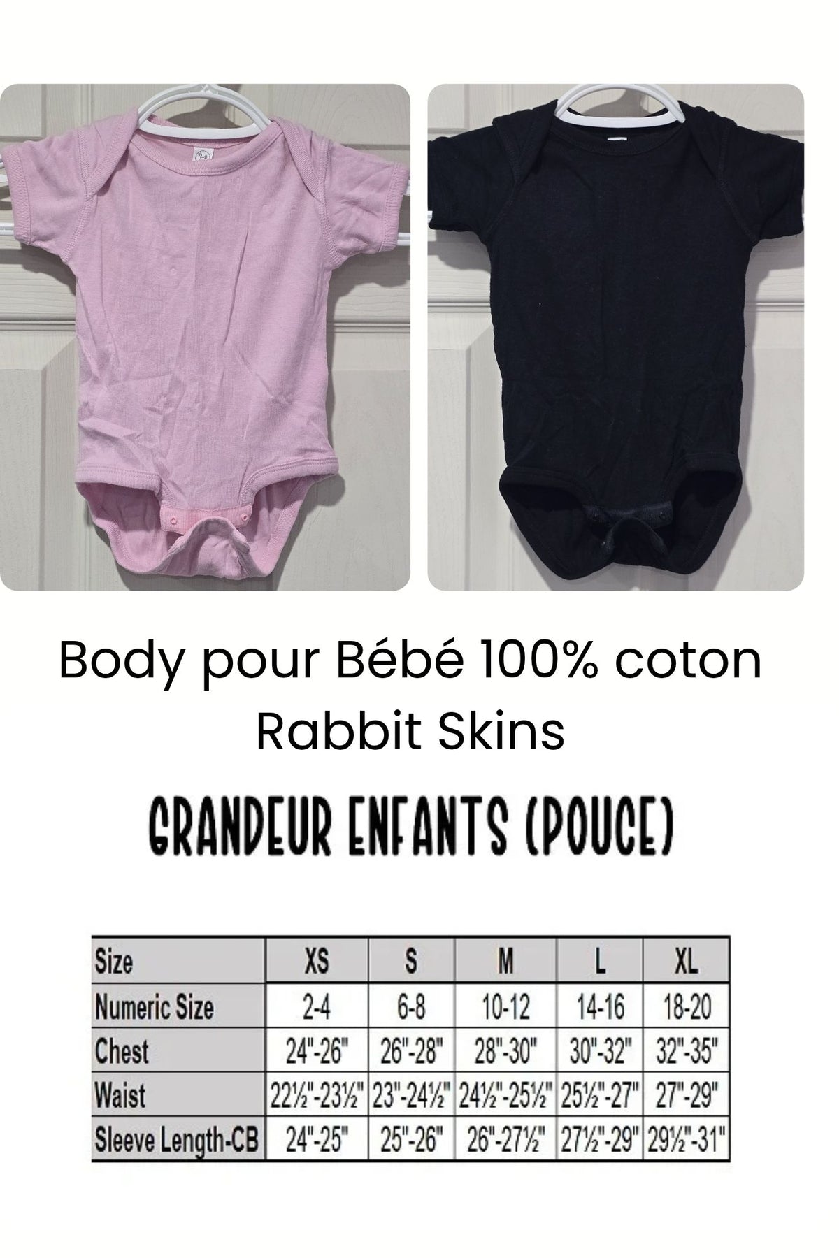 Cache-Couche / Body pour Bébé 100% Coton (Idéal DTF & Vinyle) – NB à 24 mois 🍼👶