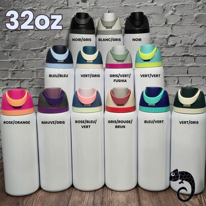 Dupe Owala – Bouteille isotherme avec paille intégrée (32oz, 24oz, 16oz)