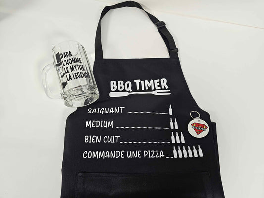 Ensemble-Cadeau pour Papa #1 | Buck à bière, porte-clé et tablier
