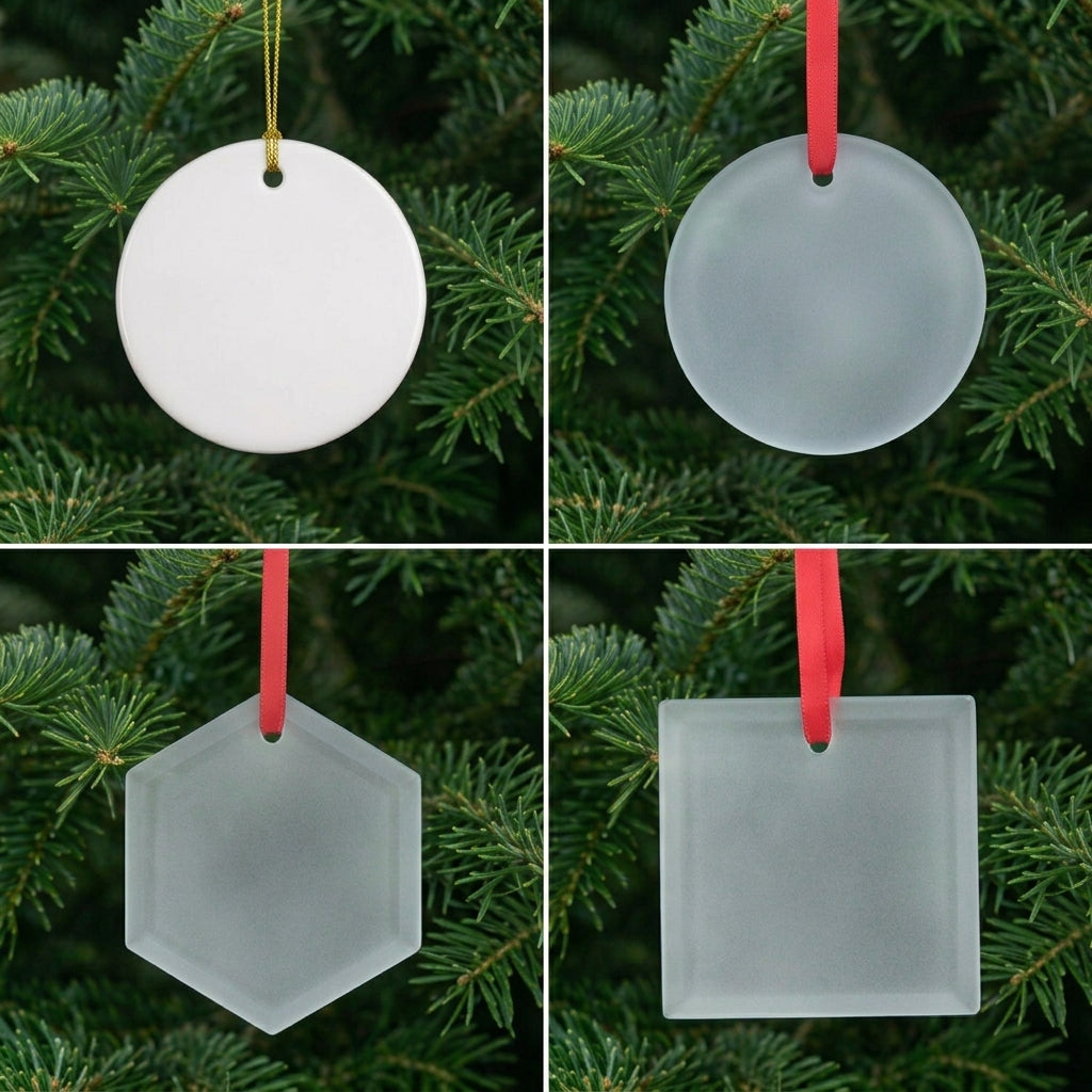 Ornements de Noël Vierge pour Sublimation (Céramique & Verre) - 3x3 po