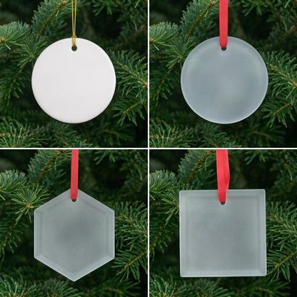Ornements de Noël Vierge pour Sublimation (Céramique & Verre) - 3x3 po