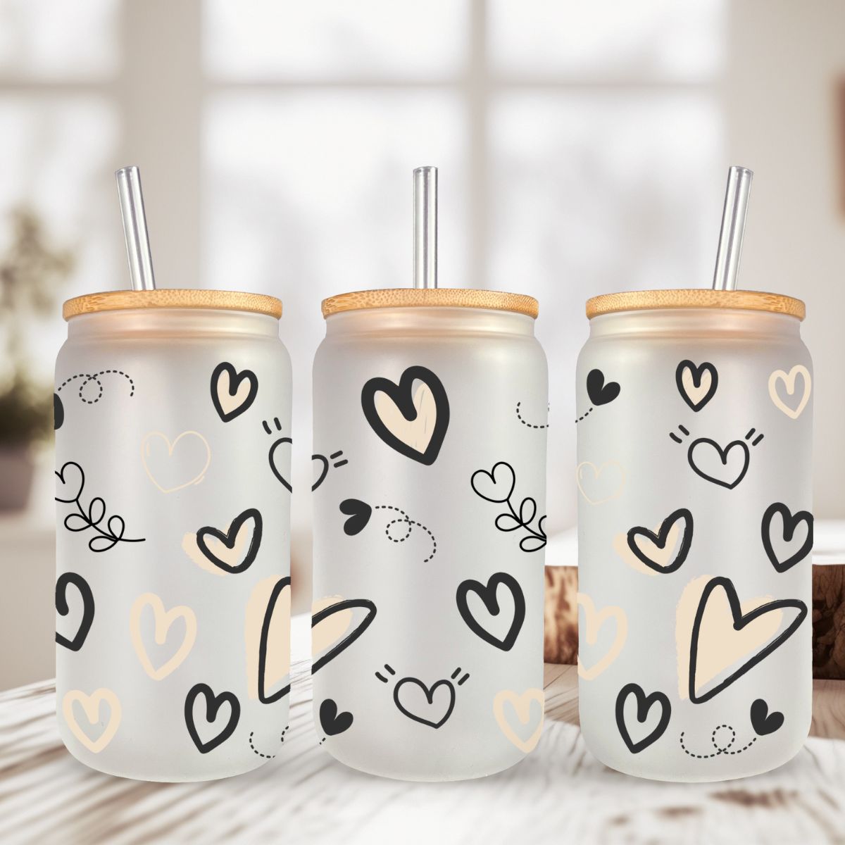 Can Glass 16oz | Can Glass 16oz | Frosted | Pumpkins