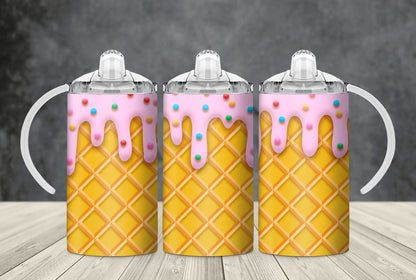 Tumbler (Gobelet) 12oz ''Sippy Cup'' pour enfants | Crème Glacée (choix de trois couleurs)