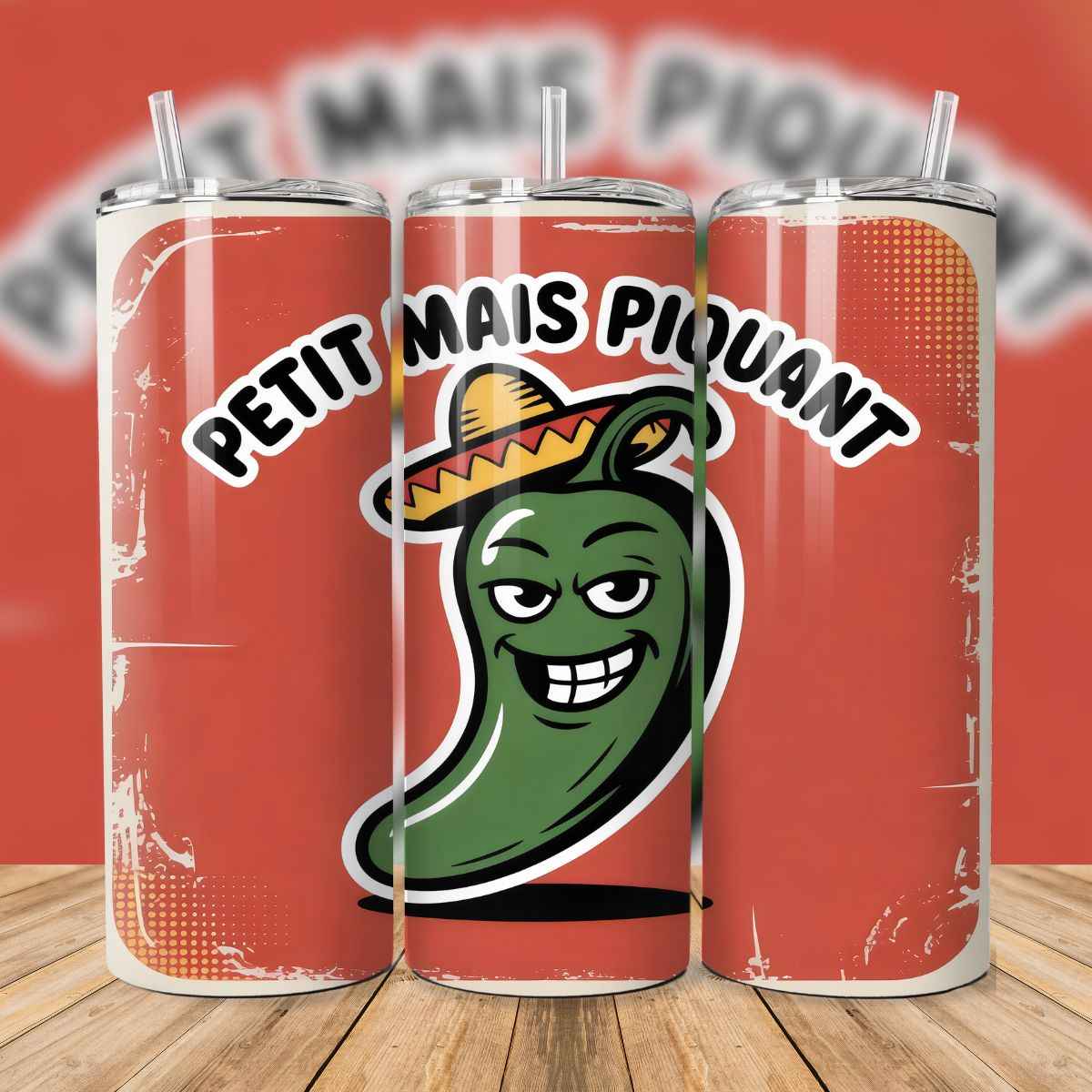 🌶️ Tumbler isothermique – Petit mais Piquant (Rouge ou Vert)
