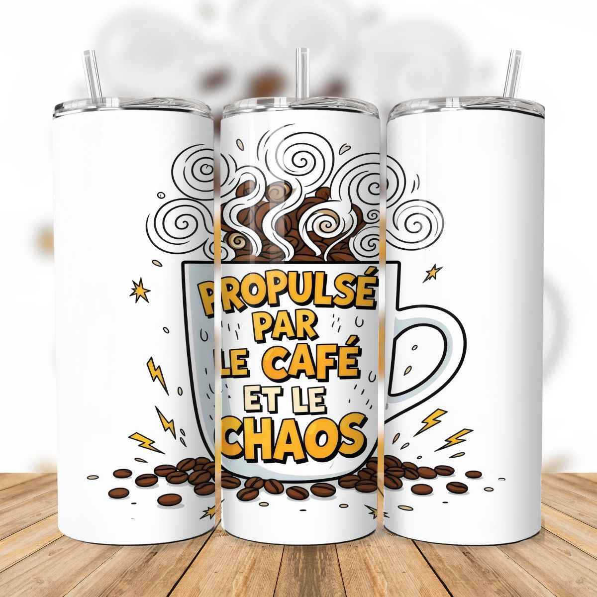☕🌀Tumbler isothermique – Propulsé par le café et le chaos